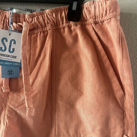 NEW Women's Sovereign Code SZ Large Cargo Cord Shorts Coral Adjustable Waistband - Picture 6 of 16